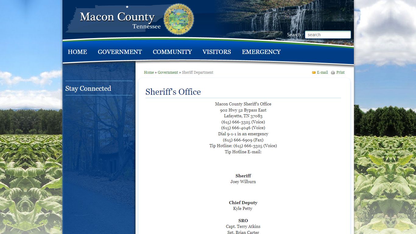 Sheriff s Office, Macon County Sheriff s Office902 Hwy 52 Bypass ...